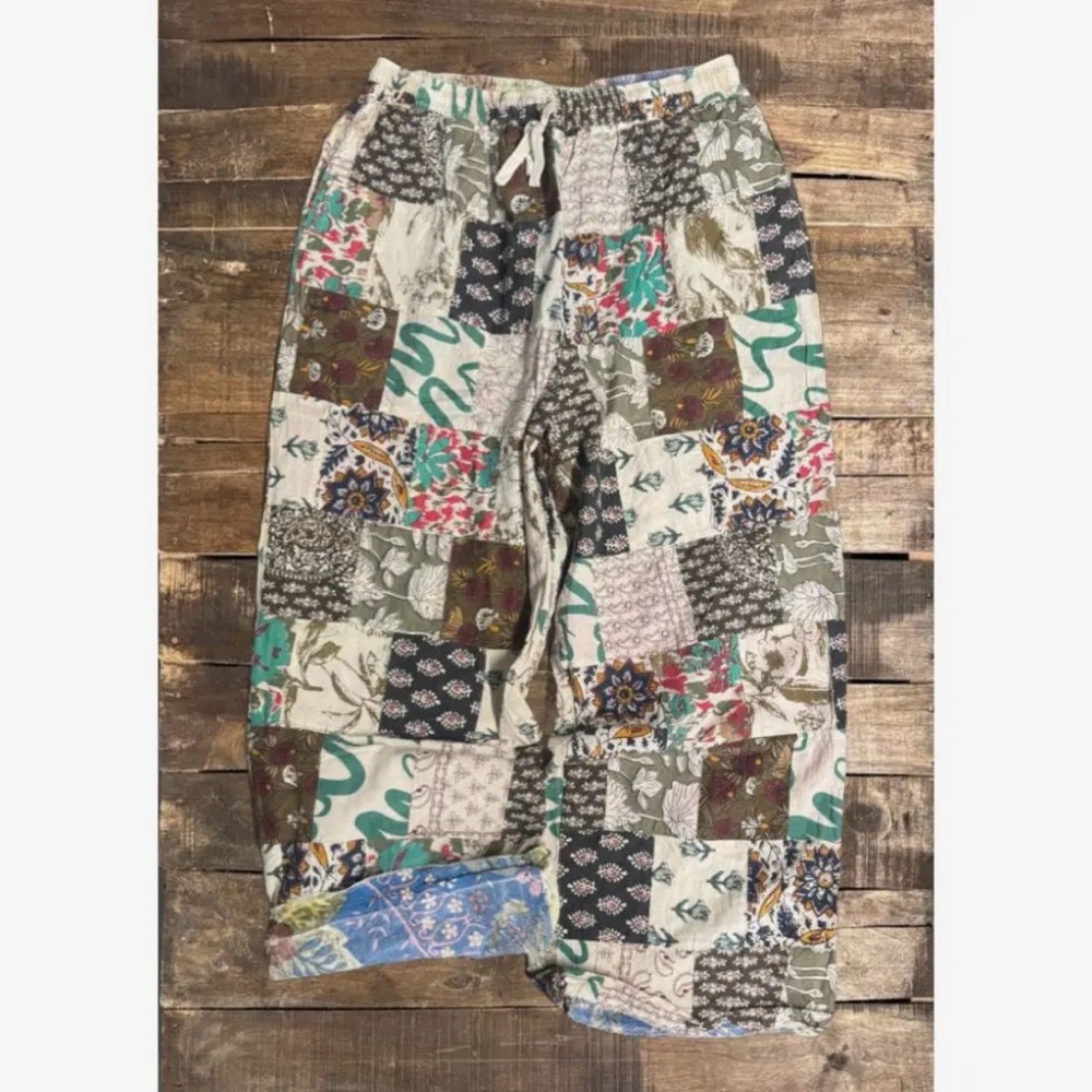 Jaded Gypsy flora, nomad patchwork pants bohemian baggy NWT - Picture 2 of 3